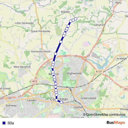80a bus Line Map