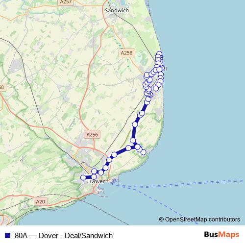 80A bus Line Map