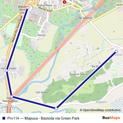 Prv114 bus Line Map