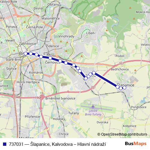 737031 trolleybus Line Map