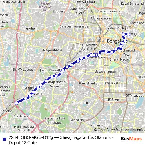 228-E SBS-MGS-D12g bus Line Map