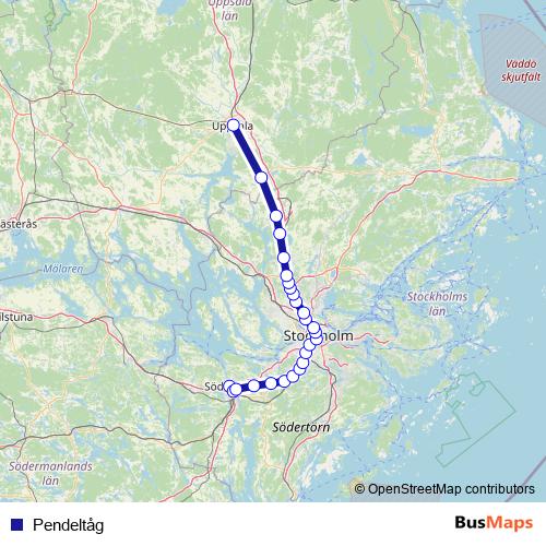 Pendeltåg rail Line Map
