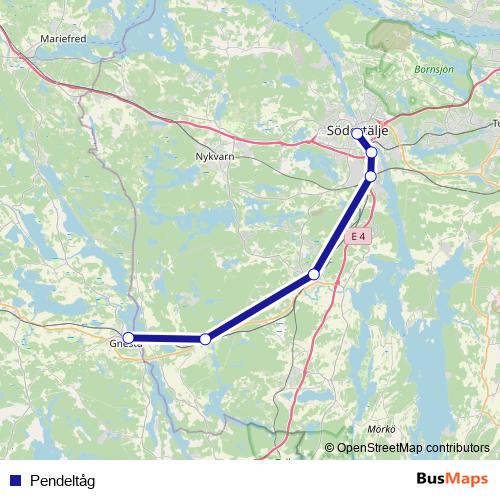 Pendeltåg rail Line Map