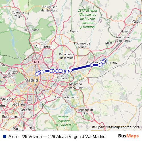 Alsa - 229 Vdvma bus Line Map