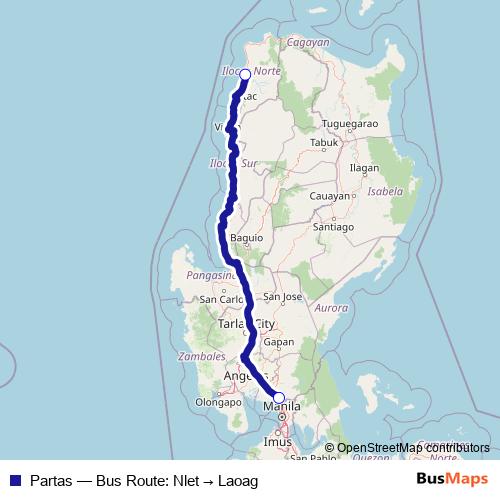 Partas bus Line Map