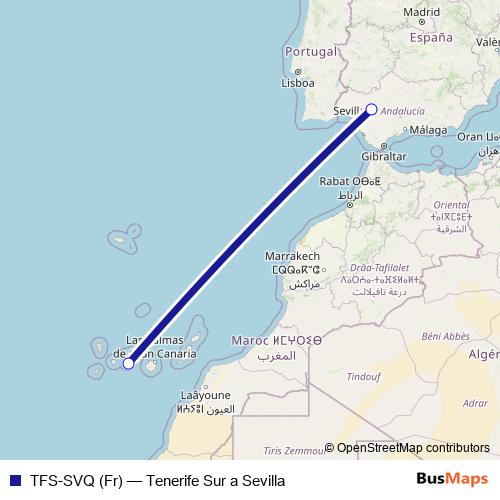 TFS-SVQ (Fr) air Line Map