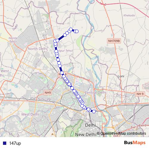147up bus Line Map