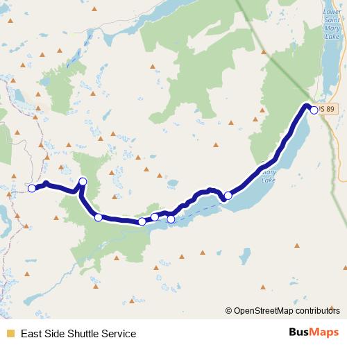 East Side Shuttle Service bus Line Map