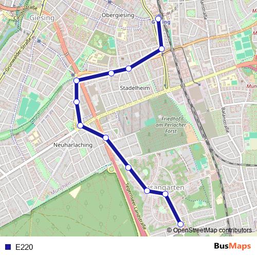 E220 bus Line Map