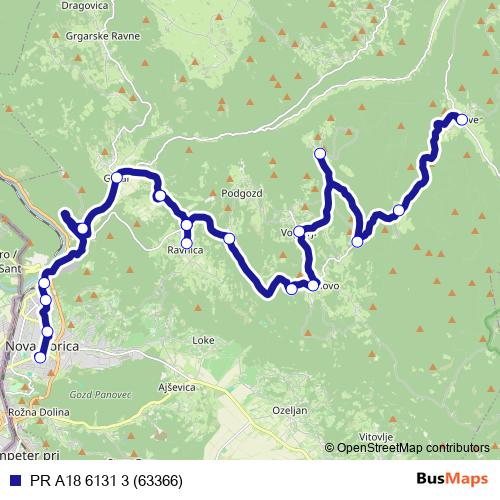 PR A18 6131 3 (63366) bus Line Map