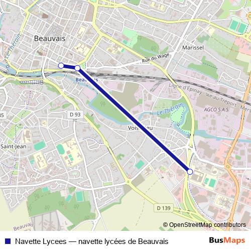 Navette Lycees bus Line Map