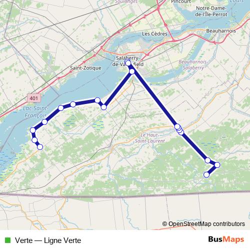 Verte bus Line Map