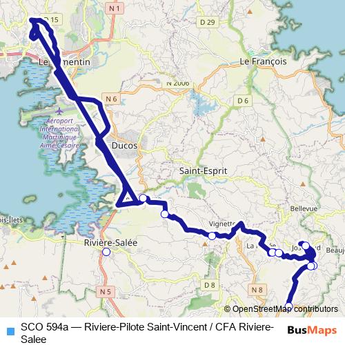 SCO 594a bus Line Map