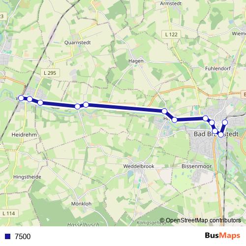 7500 bus Line Map