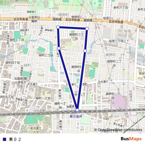 東０２ bus Line Map