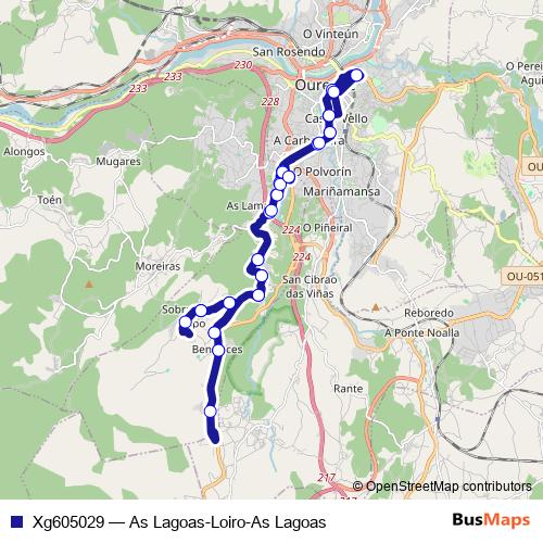Xg605029 bus Line Map