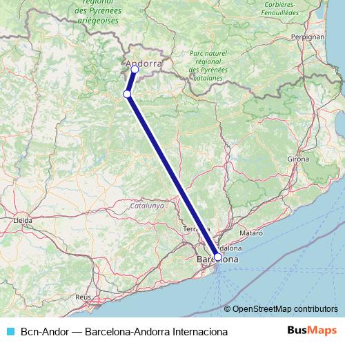 Bcn-Andor bus Line Map