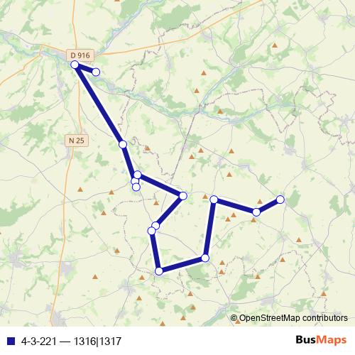 4-3-221 bus Line Map