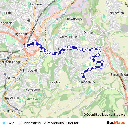 372 bus Line Map