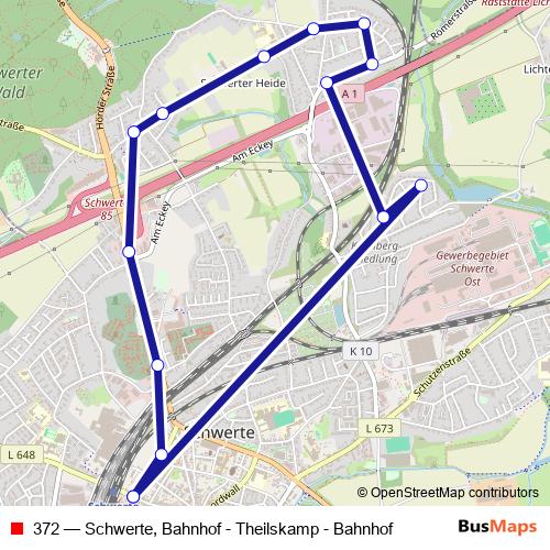372 bus Line Map