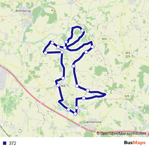 372 bus Line Map