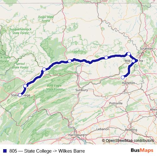 805 bus Line Map