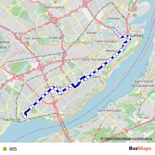 805 bus Line Map