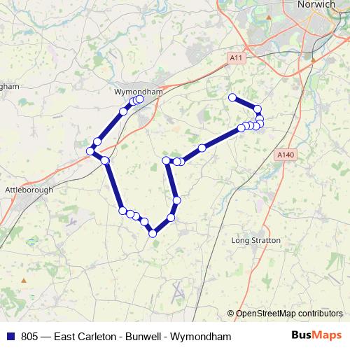 805 bus Line Map