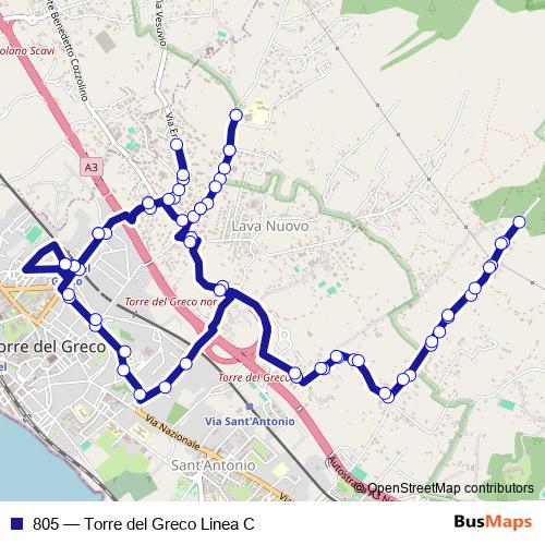 805 bus Line Map