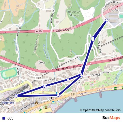 805 bus Line Map