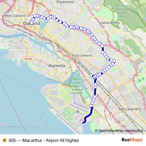 805 bus Line Map