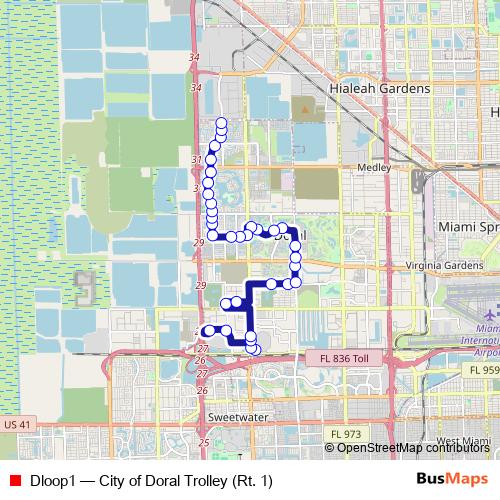 Dloop1 bus Line Map