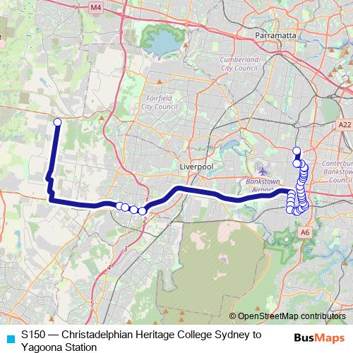 S150 bus Line Map