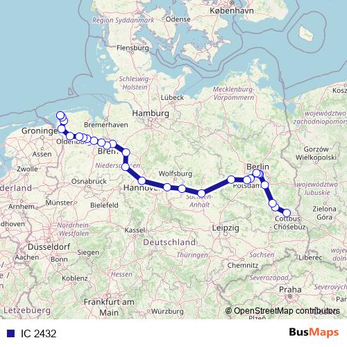 IC 2432 rail Line Map