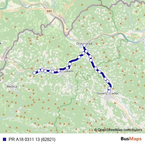 PR A18 0311 13 (62821) bus Line Map