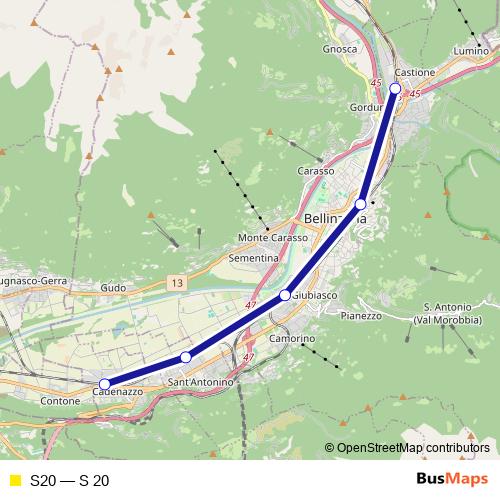 S20 rail Line Map