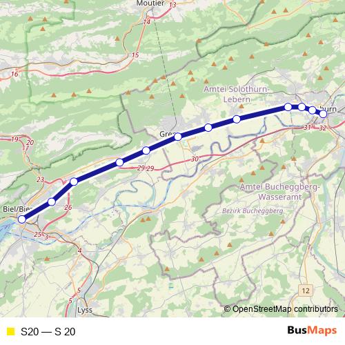 S20 rail Line Map