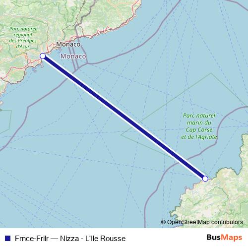 Frnce-Frilr ferry Line Map