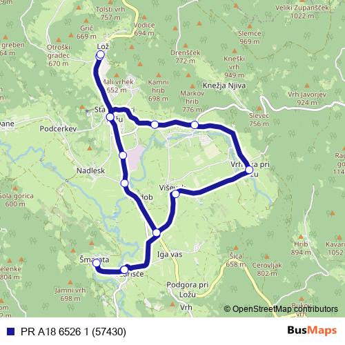 PR A18 6526 1 (57430) bus Line Map