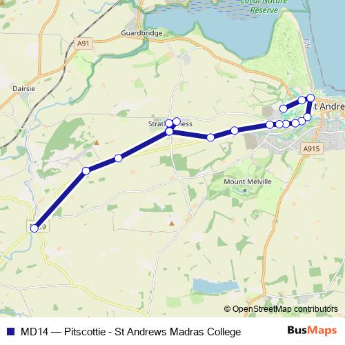 MD14 bus Line Map