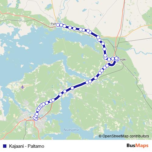 Kajaani - Paltamo bus Line Map