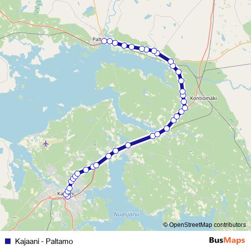 Kajaani - Paltamo bus Line Map