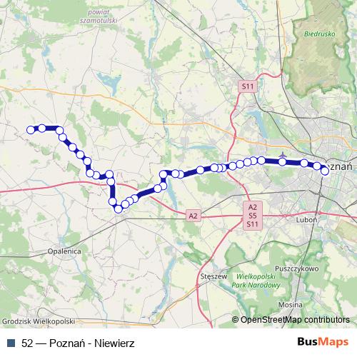52 bus Line Map