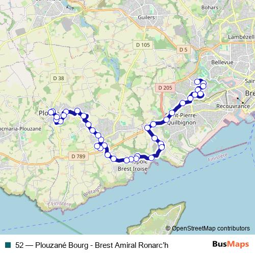 52 bus Line Map