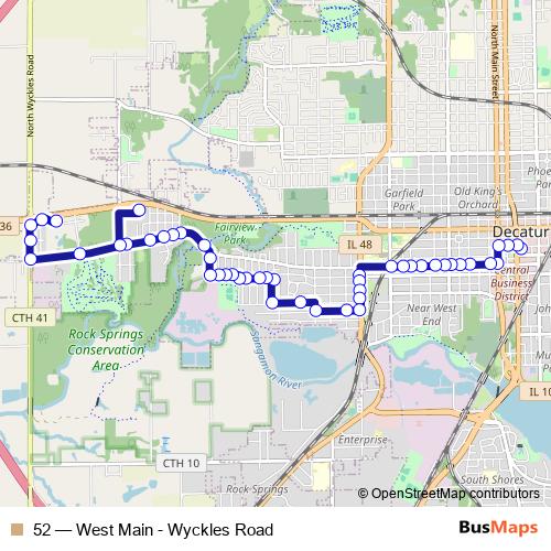 52 bus Line Map