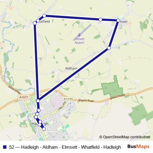 52 bus Line Map