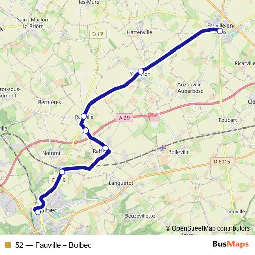 52 bus Line Map
