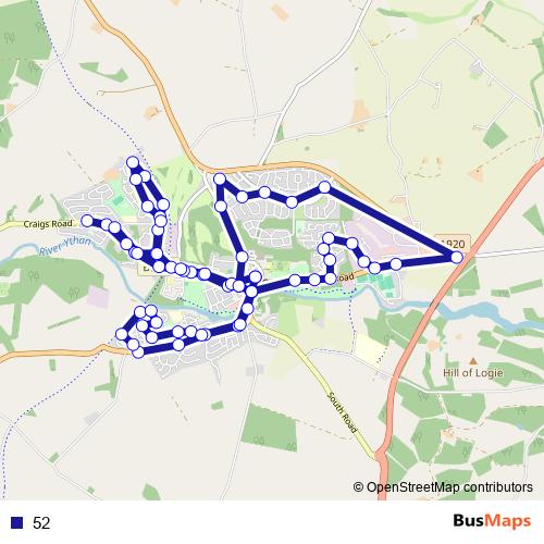 52 bus Line Map