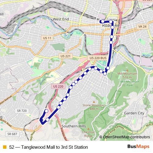 52 bus Line Map