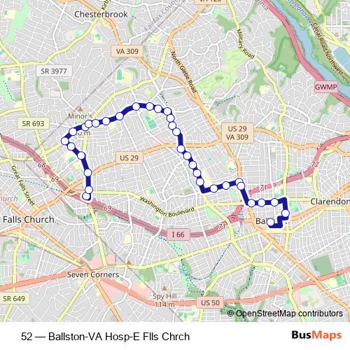 52 bus Line Map